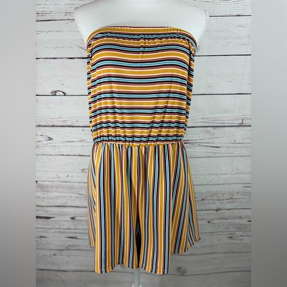 wild fable Pants - Wild Fable Multicolored Tube Top Strapless Romper in Size XL